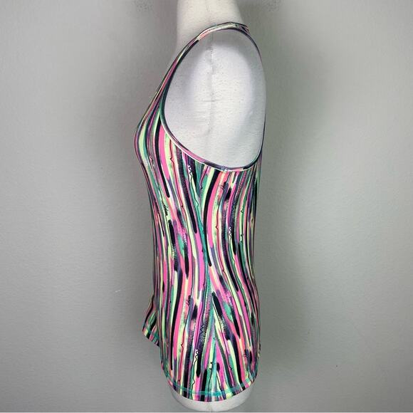 Ivivva Yellow Black Pink Abstract Strip Knit Tank Girls 14 - Picture 4 of 8